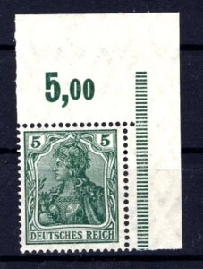 Dr-Germania 85IIe Por Bogenecke ** Mnh Postfrisch Bpp 800eur (Ba1298)