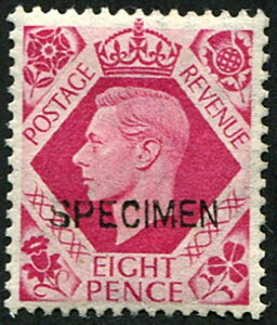 1937 8d SG 472 OVPTuSPECIMENv^Cv 30AVNȕ̃KiFA[JCujt...