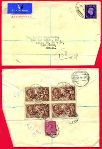 1939 2/6d SG 450 �����q��X�֕����̗��ʂɂ��� 4 �̃u���b�N (...