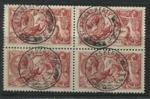 GB KGV 1918 �u���b�h�x���[ 5/ �Z���g�I�[���o���Y CDS �őł��ꂽ 4 ���̗D�ꂽ�u���b�N