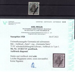 U[ 15IIIFIV ABART ** MNH POSTFRISCH+gepr.m 900EUR (L0009)