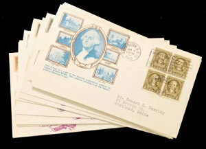 DC Vg 1932N14 FDCs #704-15 CMPLT SET/12 1ST EDGERLY Cachets