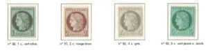 �t�����X�؎� �C���F�[���E�X�R�b�g # 50-53 �uCERES 1c + 2c +4c +5c 1872�v MNH VF C001