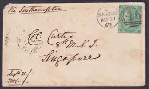 1868 1/- �O���[�� SG117 Pl 4 LJ �o���o���[����V���K�|�[���ցi�T�E�T���v�g���o�R�j