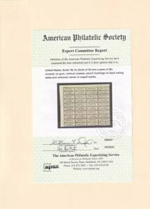D. O. Blood & Company Blood's�A�t�B���f���t�B�A�A�y���V���o�j�A�B Scott# 15L14 Block-20 APEX CERT.