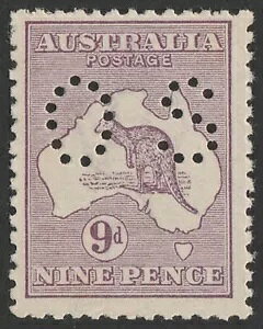I[XgA 1914N JK[ 9d ^ OS 1st wmkBACSC 24bb Lbg $1500B MNH **B