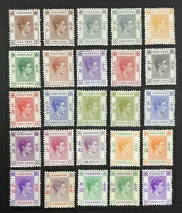 木綿: 香港 SG #140-162 1938 ミント OG H ?1,100 ロット #64504