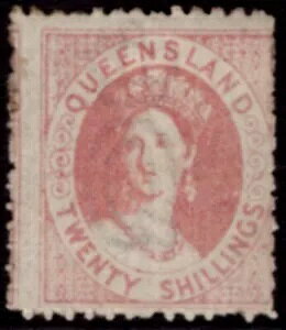 �N�C�[���Y�����h�B - 1880 QV 20/- ���[�Y SG 127 MLH Cv ?2,500 [D6135]