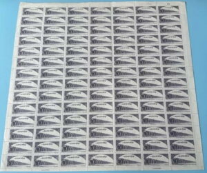 Sc#163 中国切手 1952 S5 (4-1) フルシート MNH 特 5 ?大的祖国建?(4-1)淮河水?整版新?票