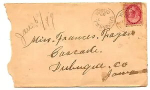 ドーソンNWT(1月)1899年7月、CDS、3セント、アラスカ州スカグウェイ、ユーコン準州経由の数字発行