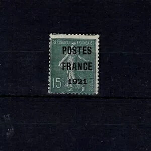 tX YVERT PREOBLITERE 34 "PRECANCEL 15c POSTES FRANC 1921 " MH VF  X847