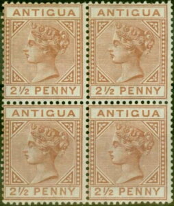 �A���e�B�O�A 1882 2 1/2d �Ԓ��F SG22 V.F MNH & MM �u���b�N 4���g �󏭃u���b�N