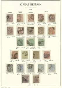 イギリス切手コレクション、灯台ページ 1873-80、#66//95 SCV $3885