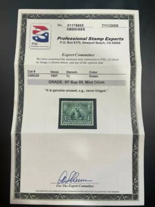 �č��؎�X�R�b�g#328 1�Z���g �W�F�[���Y�^�E�� 1907�N �~���gNH MNH PSE�ؖ��� �O���[�hXF-Sup 95 825�h��