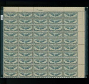 1939年アメリカ合衆国航空郵便切手 #C24 プレート番号 22382 ミントフルシート