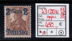 _cBq 1920 Mi.No. 43 I DD N PLF IV ** `FbNςݏؖ