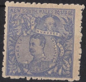 NSW87) NSW 1888-89 dr 5/- 20/- Lg SG 262B