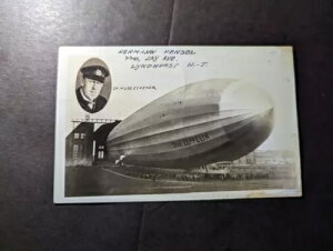 1930年 アメリカ LZ 127 グラーフ・ツェッペリン航空郵便 RPPC 初飛行カバー FFC ドイツ行き