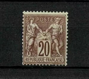 �t�����X YVERT 67d SCOTT 70 PEACE COMMERCE SAGE 20c �_�[�N���b�h�u���E��  MNH VF V214