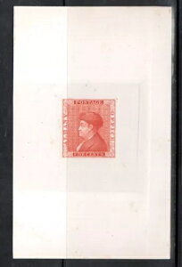 USA #1xa E1a 非常に細かいダイのエッセイプルーフカード(スカーレット) - 69mm x 111mm