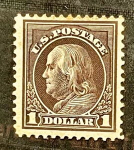 US Sc# 423 *MINT OG H* { SCARCE -VF- $1 FRANKLIN } PERF 12 - 1912