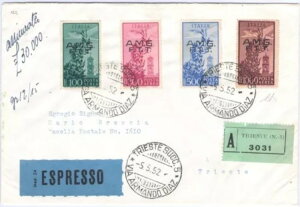 1952�N TRIESTE A - �L���s�g���V���[�Y4 val. - 2�s�I�[�o�[�v�����g - 05-05-195-