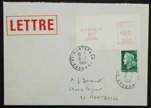 �t�����X ATM MONTGERON 1969 Mi. 2.1.a.�~�V�F���ւ̓��� 2500���[��-