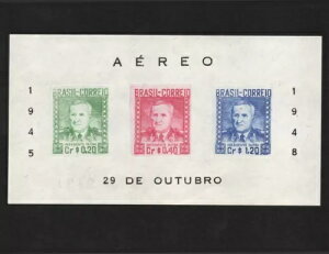 RHM:BR B-10 Mi:BR BL8 Sg:BR MS746 1948 uW Correio V[g BLOCO DUTRAAMNH