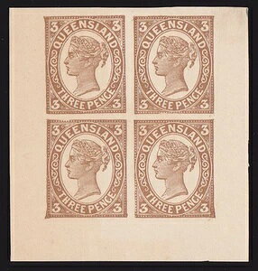 �N�C�[���Y�����h 1897 QV 3d �u���E�� IMPERF �}�X�^�[�_�C �v���[�t ���Ɋ󏭂ȔL $4000++