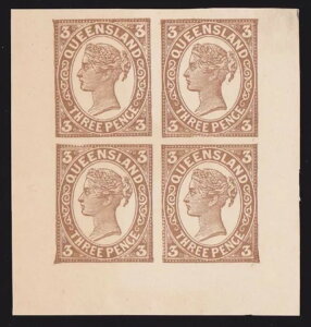 �N�C�[���Y�����h 1897 QV 3d �u���E�� IMPERF �}�X�^�[�_�C �v���[�t ���Ɋ󏭂ȔL $4000++