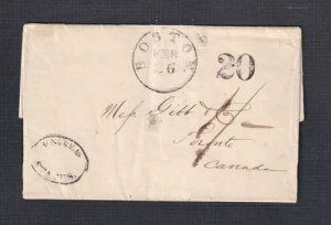 アメリカ合衆国 1856年 「アメリカ合衆国」 国境を越えたSFL ニューヨークからトロントへ カナダ 内容物付き