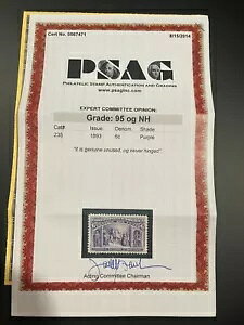 �č��؎�X�R�b�g#235 6�Z���g �R�����r�A 1893�N �~���g OG NH MNH PSAG �O���[�h95 XF-S 1050�h��