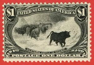 [st7022] USA 1898 Scott#292 $1 ubN gX~VVbs ~g H OG cv:$1,500