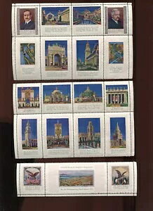 1915年 PPIE 記念品 ドイツ出席者記念ポスター切手 19枚セット **RR**(3006)