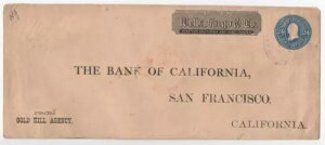 US SC #u71 ウェルズ・ファーゴ カバー バージニア州、ネバダ州 裏面にワックスシール - 希少 P/S