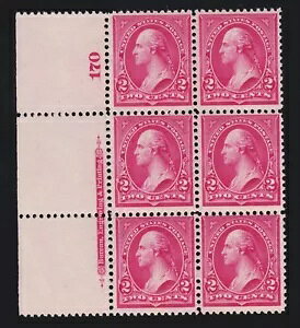 US 266 2c Vg ^Cv II ~g Plt #170 ubN 6 VF OG NH SCV $1100