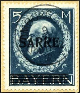 Saargebiet 30III BrfStk�A1920�N�A5 M. Bavaria-Sarre�I�[�o�[�v�����g�o���G�e�B���b����Z�b�g-