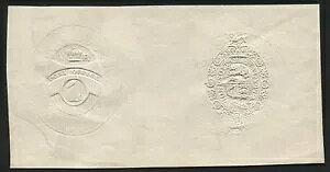 1839年財務省エッセイ郵便局1ペニーのエンボス加工された紋章