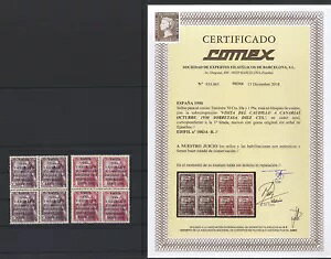 Caudillo To Canarias 1083A/B** MNH - Block Four Luxury - Cert Comex ��������������