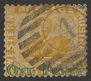���I�[�X�g�����A 1874�N �uONE PENNY�v �X���� 2d �G���[ �g���v���B�ؖ����t���B