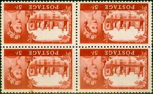 GB 1963 5�b ���b�h SG596a wi Wmk Inverted Fine MNH �u���b�N 4�� ���A
