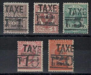 TRENTINO (BZ3) 1918-19 �g�����g�E�G�E�g���G�X�e (TAXE + T �����t��) 5v MNH** ?-