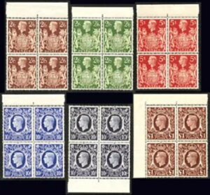 1939 2/6d - ?1 SG 476/78c (6 vals) 4 �� U/M �̃u���b�N�ɃZ�b�g����A�����Ƒ������{����Ă��܂�...