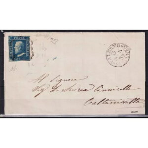 V`A 1859 2 Grana Azzurro Oltremare II Tav.Fςݕ N.7dB