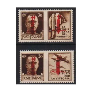 R.S.I. 1944 �v���p�K���_ 30 C. �t�B�����c�F ���b�h�_�[�N 2 �l G.I MNH** �ؖ���-