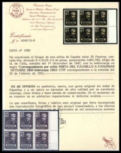 XyC 1090 Bl.6 1951 s The Caudillo A Canarias MNH