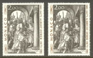 MONACO #817 var Mint NH w/ Cert - 1971 "Albert" Durer G[