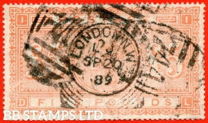 SG. 137. J128a. DL . ?5.00 �I�����W�B�ǍD�ȏ�ԁB1889�N9��20�� �����h�� B74791