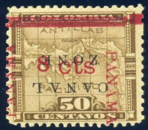 �^�͒n�� 14b 'CANAL ZONE' �𔽓]���A'PANAMA' ���o�[�� 5mm ���ɉE�ɉ����܂��BVar �X�^���v HY31
