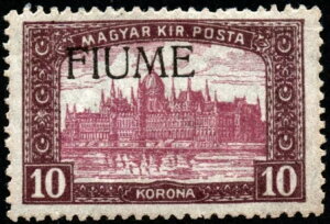 ?? FIUME RARE Sassone No. 21 10 Ri MLH* }VI[o[vg 16.000? Dꂽ
